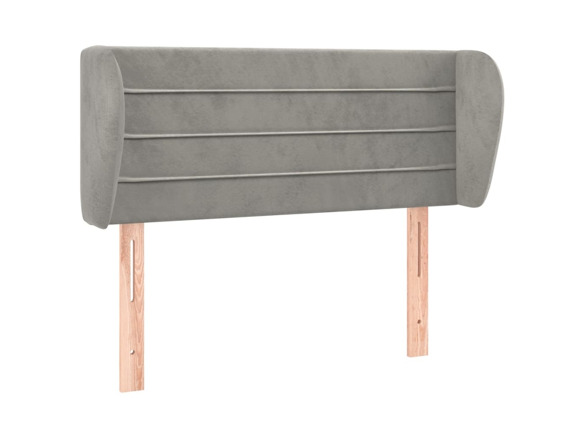 Cabeceira de Cama com Abas Veludo Cinzento Claro MAISON EXCLUSIVE (93x23x78 cm)