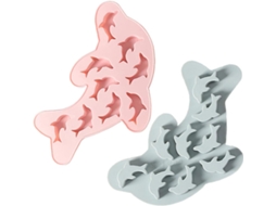 Conjunto De 2 Formas Silicone Flexíveis E Resistentes Ao Calor Em Formato Golfinho, Próprias Para