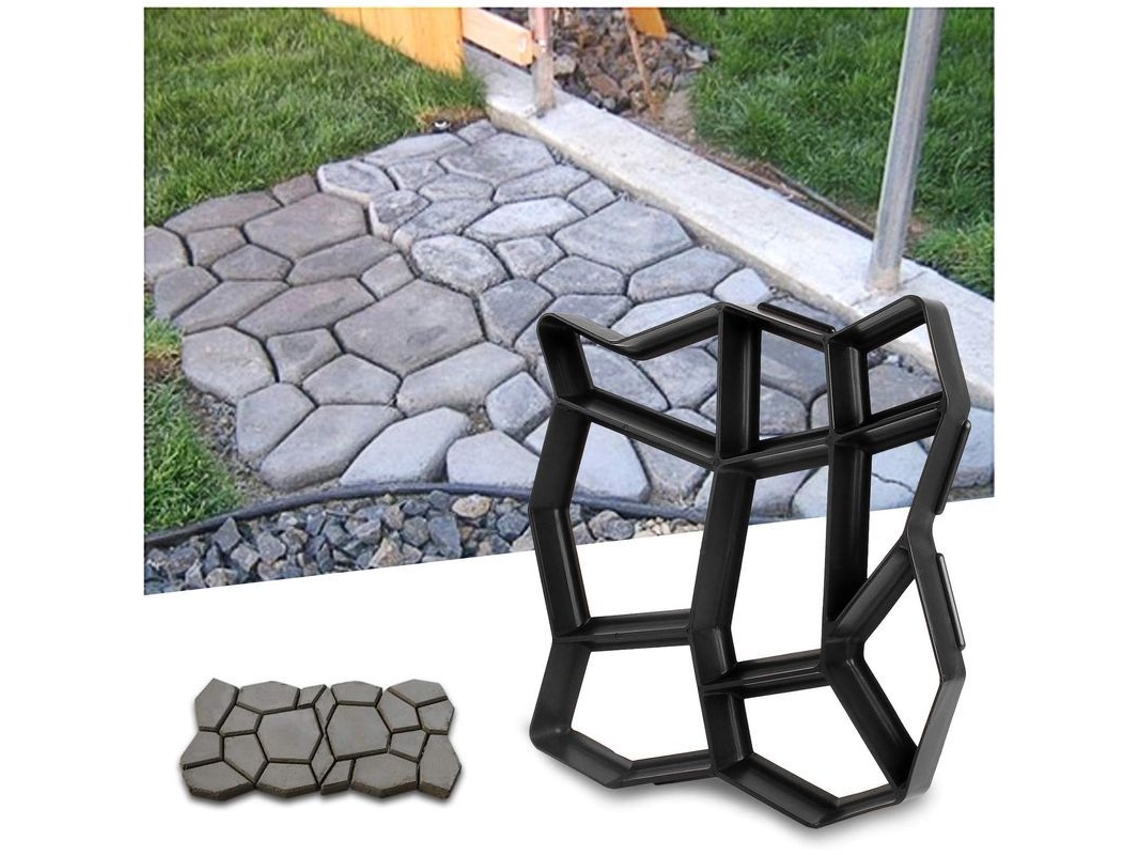 Molde De Concreto Para Aceras 43x43x4cm Plástico Reutilizável Abs Para Caminhos Jardim