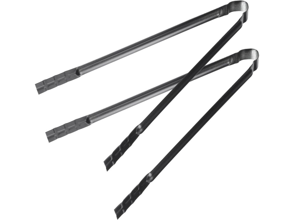 Conjunto De 2 Pinças Para Carvão Toyvian Resistentes Churrasqueiras Ao Ar Livre, Utensílios De Grelha Em Aço Preto