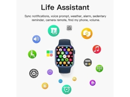 Smartwatch CT7 com tela colorida de 1,7 polegadas, monitora frequência cardíaca e pressão arterial. Ly Ebike