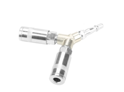 Laxiscreed Conector Pneumático Três Vias 1/4 Polegadas Bsp, Rápido, Galvanizado Antisferrugem