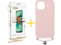 Capa + 2 Películas para iPhone 11 Pro ACCETEL Rosa-Creme