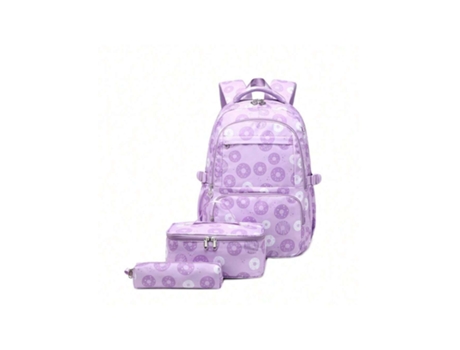 Mochila De Mulher Igvtrade Tripartido Estudantes Capacidade Poliéster Roxo