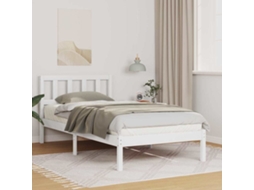Vidaxl Estrutura Da Cama Branco 75 X 190 Cm Madeira De Pinheiro Sólida