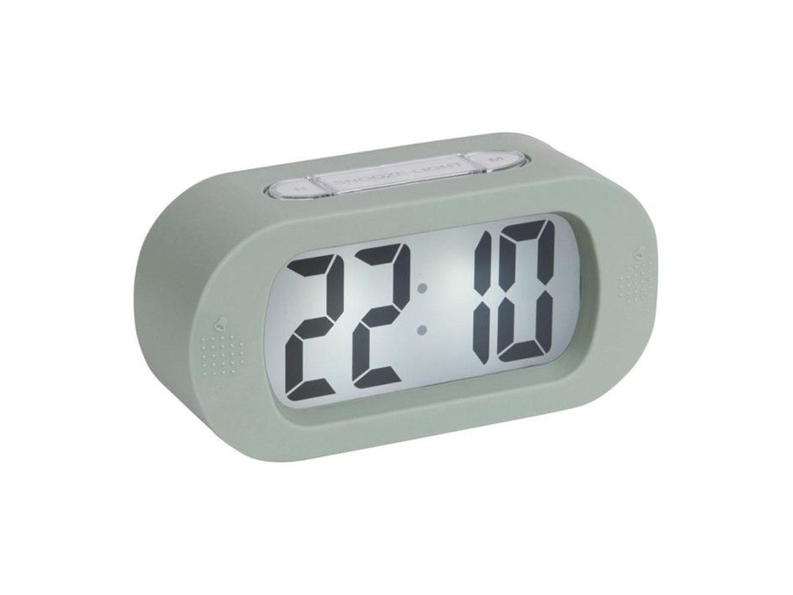 Despertador digital Karlsson com visor LCD com retroiluminação verde, ABS emborrachado
