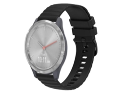 Pulseira De Relógio Lurelia Para Garmin Vivomove 3s 18 Mm Wavy Dotted Solid Color Silicone Preto