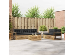 Vidaxl Conjunto De Sofás Para Exterior 6 Unid. Branco E Antracite