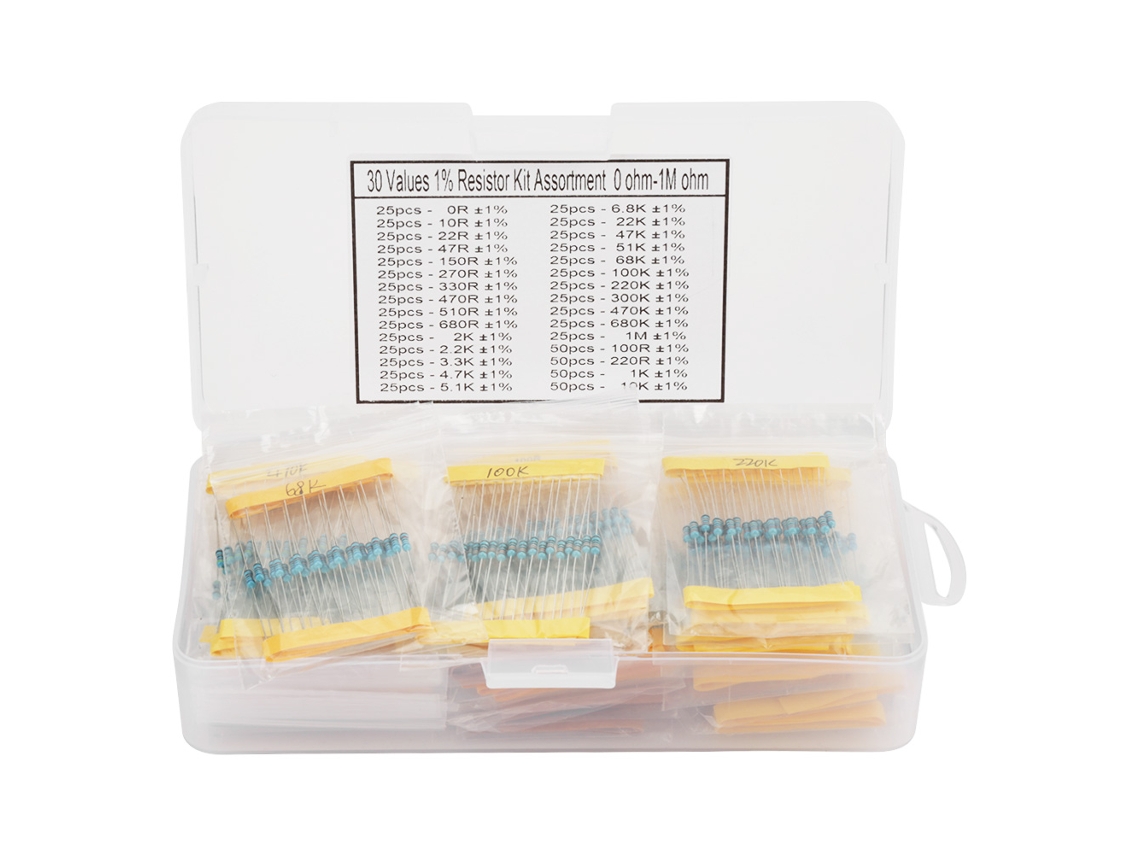 Kit de Resistências de Filme Metálico 850 Peças 1/4W 30 Valores S/MARCA