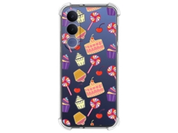Capa Tumundosmartphone De Silicone À Prova De Choque Para Vivo V70 Fe Com Estampa sweet Design 01