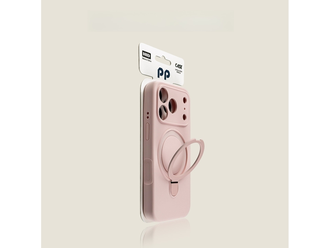 Capa Para Iphone 18 Pro Max Com Suporte Magnético , Compatível Com Magsafesilicone Rosa Hibbent