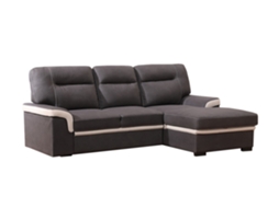 Sofá-Camachaise Longue Old Farrar 255Cm Preto Chaise Direita SALDOSYSTOCKS