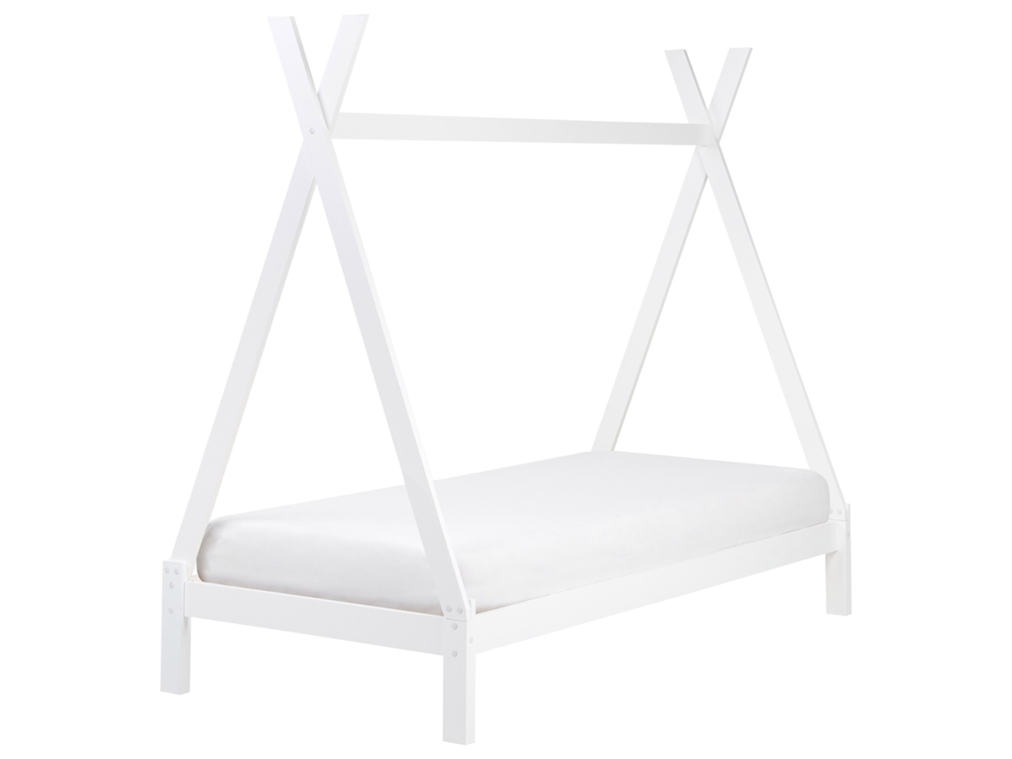 Cama Tipi Infantil Em Madeira De Pinho Beliani Devay De Madeira De Pinho Branco 90x200