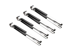 Utensílios de churrasco de aço inoxidável Slowmoose, pinças de cozinha, pinças de metal para alimentos com cabo confortável e antiderrapante