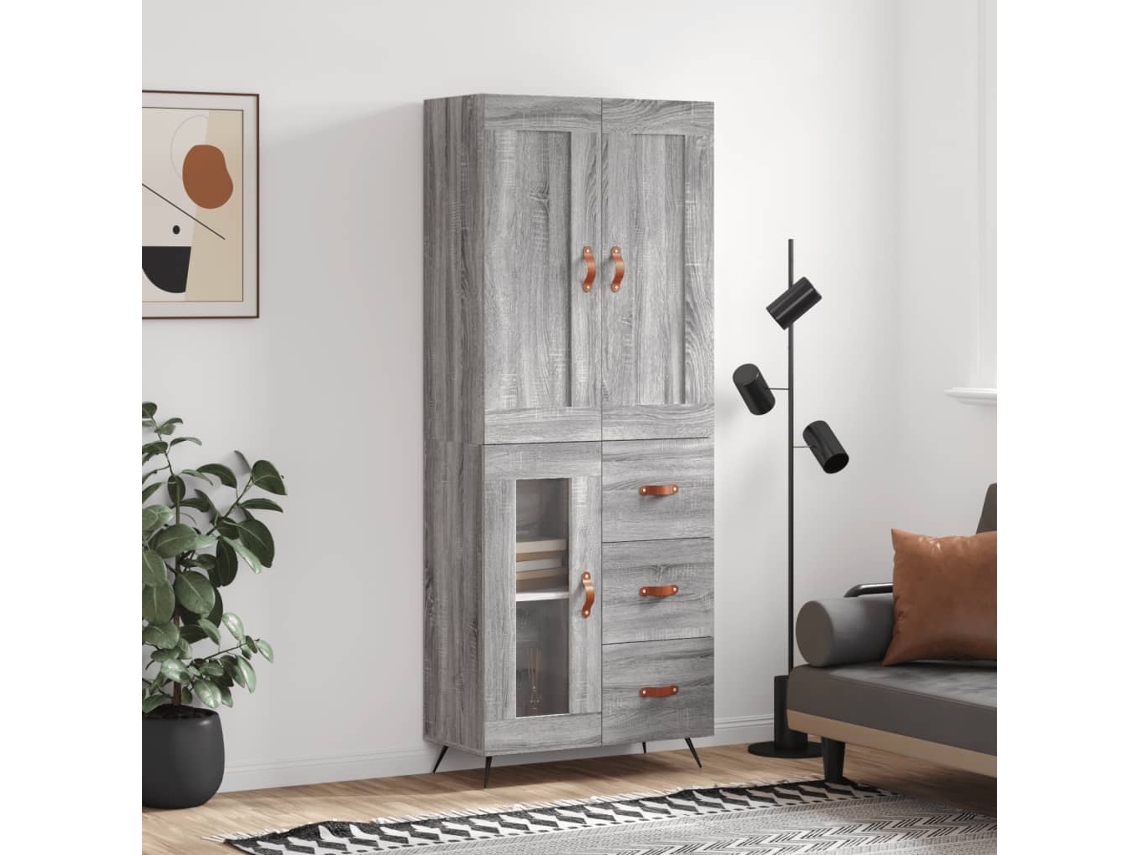 Armario alto 69,5x34x180 cm Derivados de madera Gris Sonoma