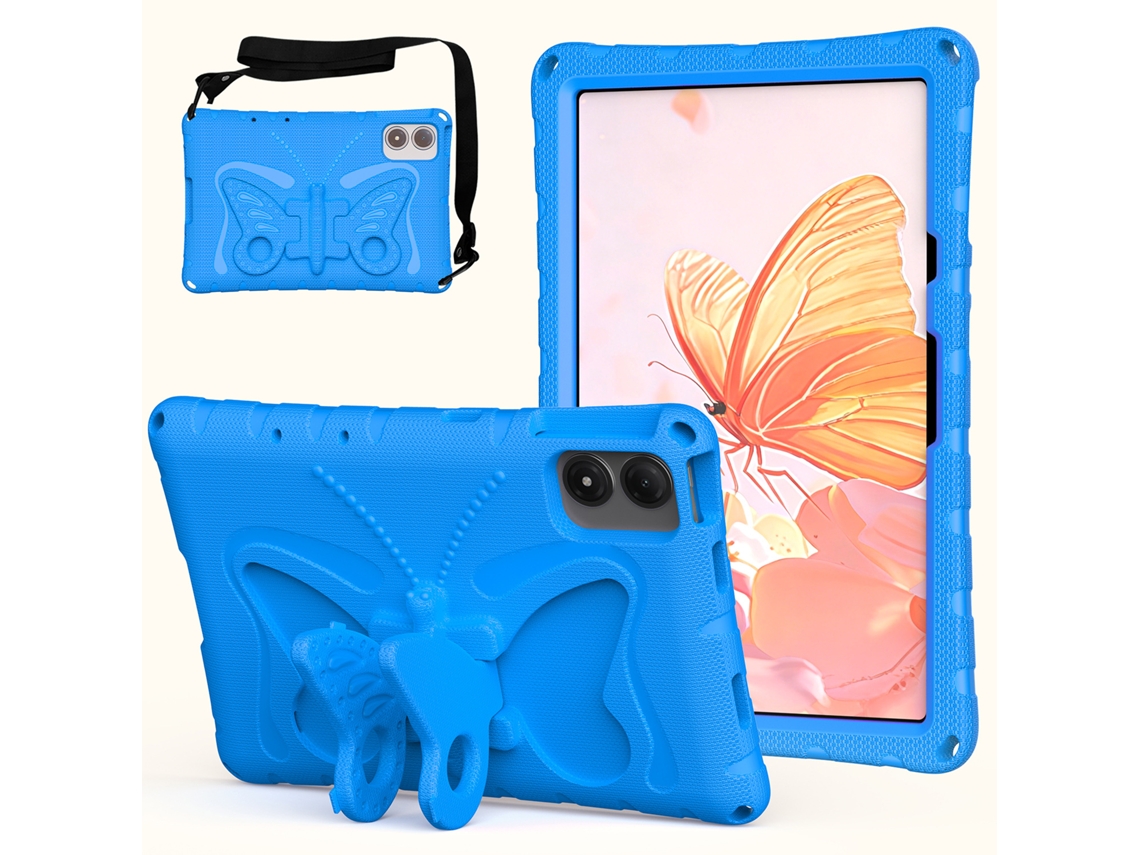 Capa Infantil Para Lenovo Xiaoxin Pad 12.1"(2025), Com Estampado De Borboletas Fofascom Alça De Ombro E Suporte. Azul Hexinyigjly