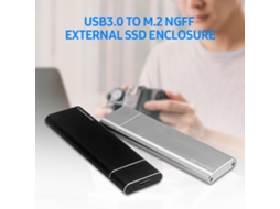 Capa De Disco Duro Móvel M.2 Ngff Enclosure De Ssd Sata B-key Usb3.0 Ligação Alumínio Prata