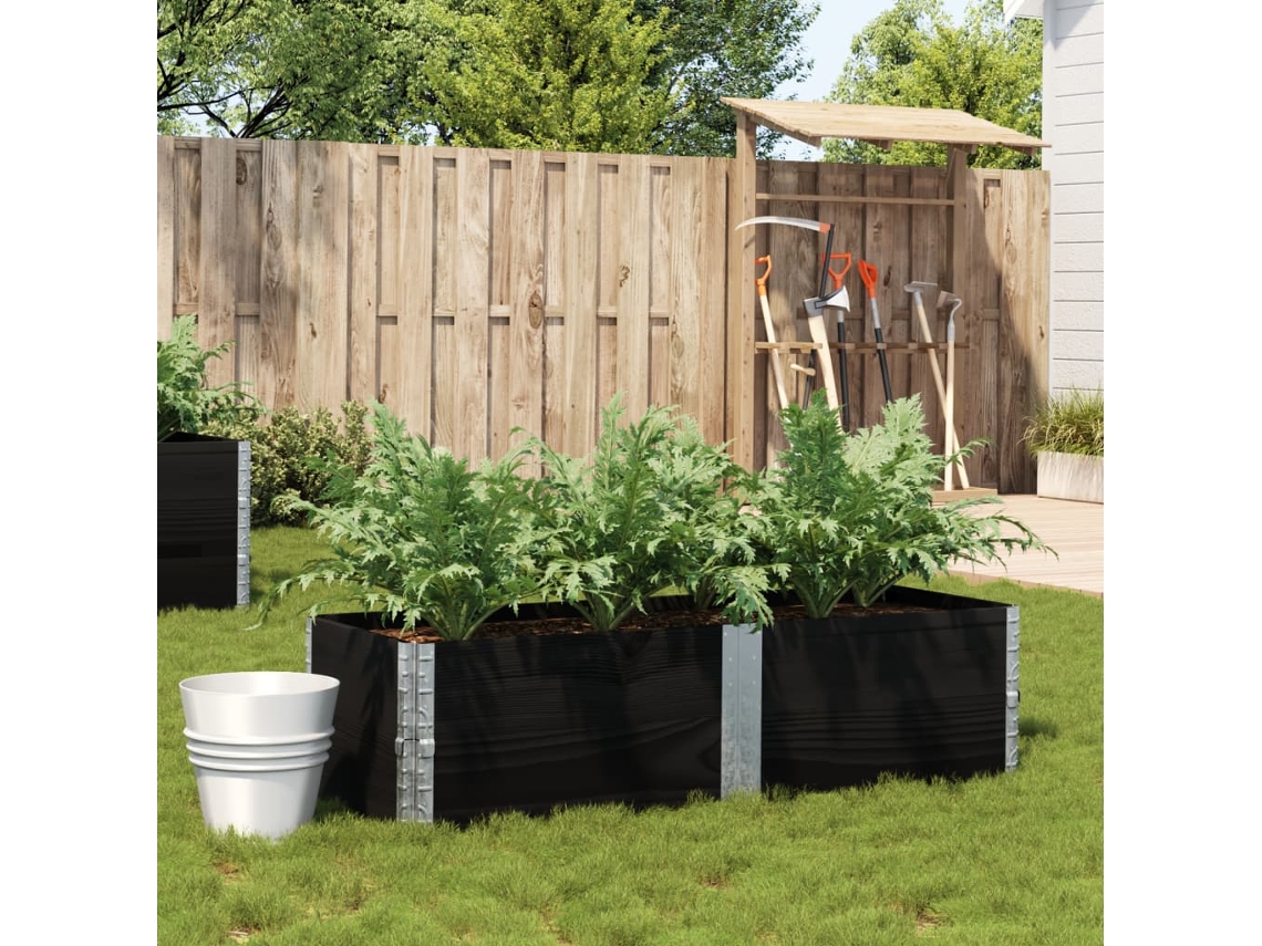 Vidaxl Vaso/floreira De Jardim 150x50 Cm Madeira De Pinho Maciça Preto