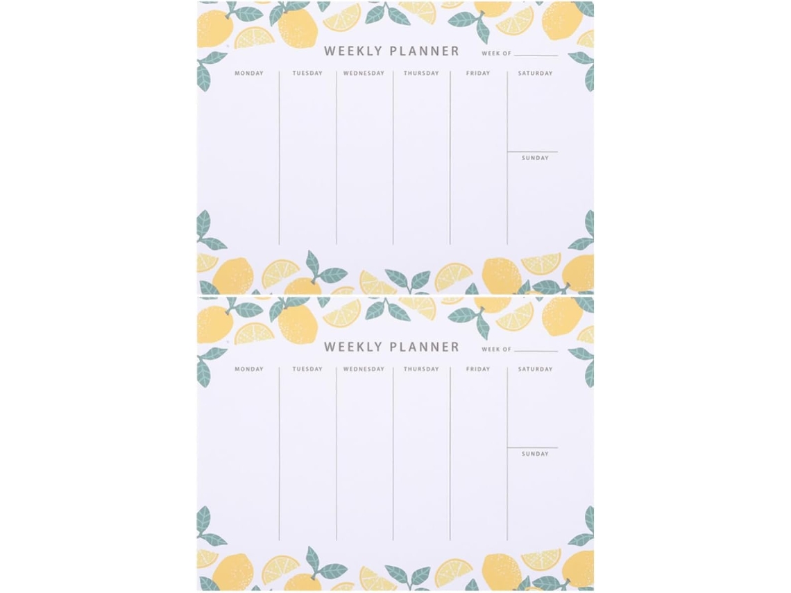 Conjunto de planejador semanal e bloco de notas (2 peças), papel para anotações, organizador de mesa para organização semanal.