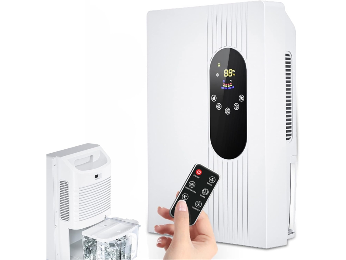 Desumidificador Elétrico Com Controle Remoto, Desumidificador De Ar Portátil Compacto De 2500ml Para Quarto Doméstico Zeuxo