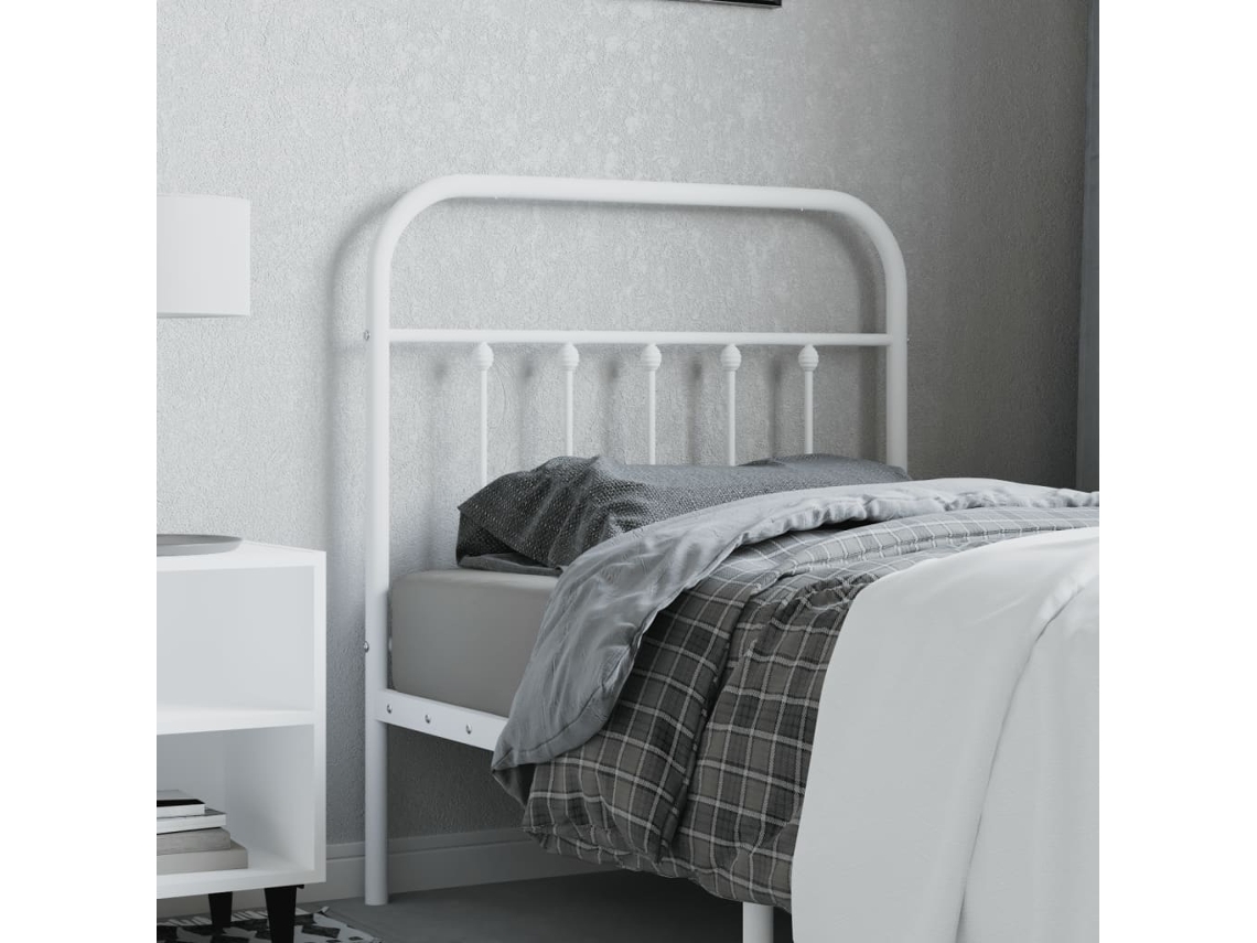 Cabecero de metal blanco de 80 cm