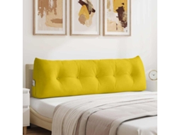 Vidaxl Travesseiro Para Costas Amarelo 160 X 24 X 50 Cm Veludo