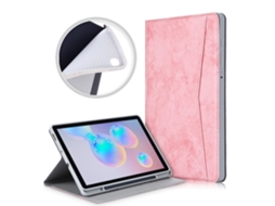 Capa para Samsung Galaxy Tab S6 Lite com bolso frontal e suporte para latas, rosa