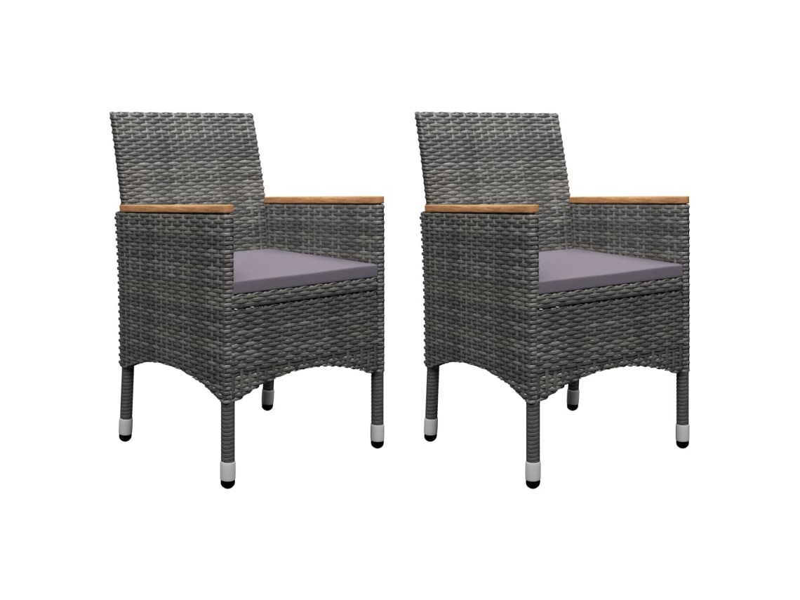 Maison Exclusive - 3 Pcs Conjunto De Jantar Para Jardim Cinzento