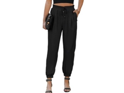 2026 pantalones de Lino Casual Sueltos Con Cintura Alta Elástica Y Bolsillos para Mujer