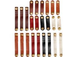 Conjunto De 24 Tiras De Couro Para Organizar Cabos, Ideal Para Uma Vida Prática.