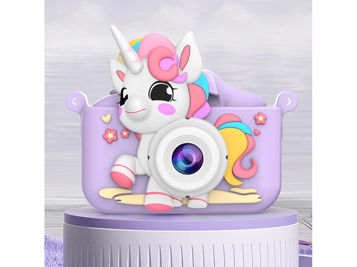 Câmera Infantil de Desenho Animado Hd com Duas Câmeras Unicórnio (cartão de Memória Não Incluído) YUNZII (roxa)