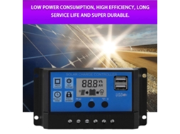 Controlador de painel solar PWM 100A com LCD e saída USB dupla para sistema de lâmpada de rua