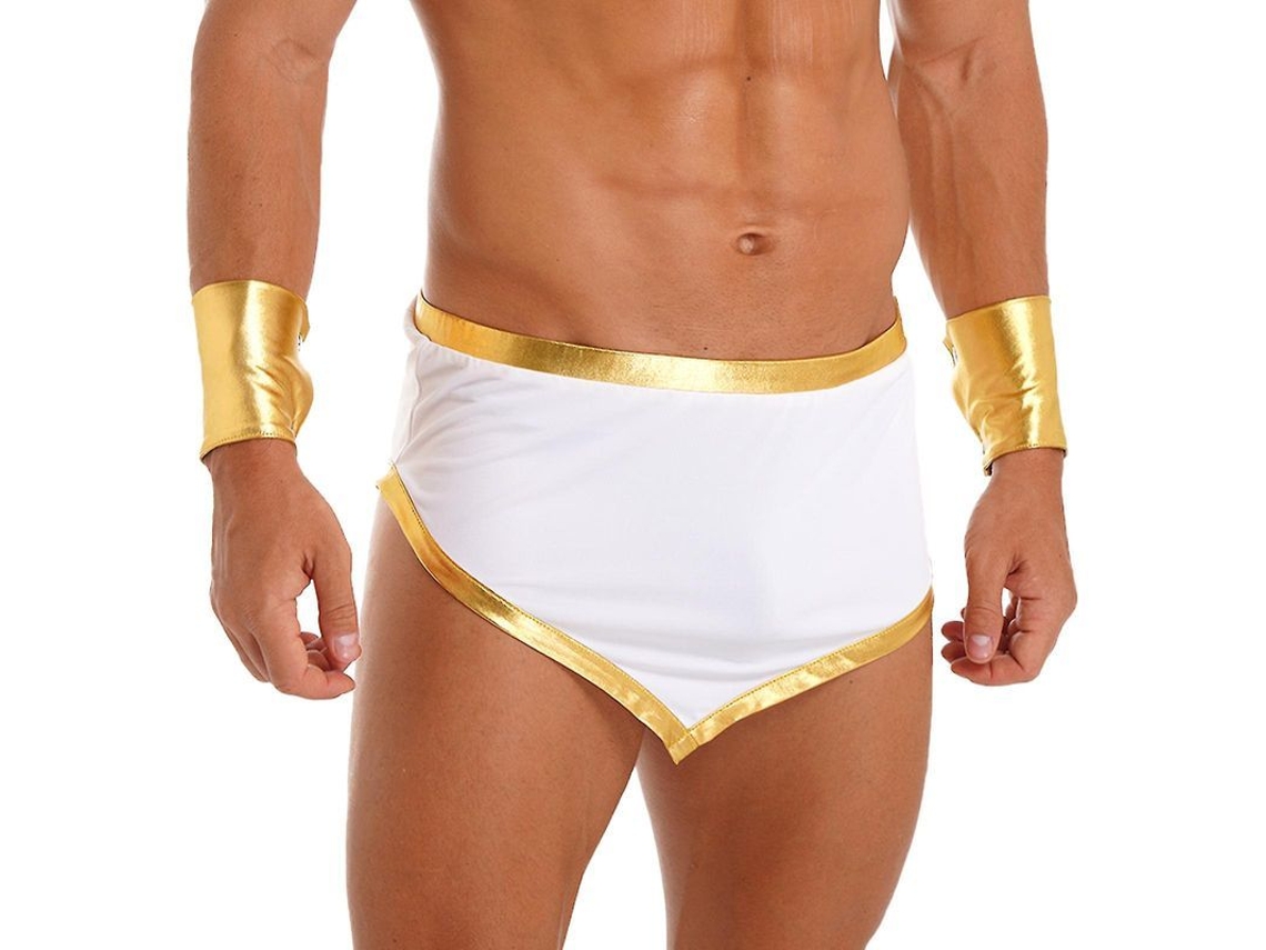 Traje De Cosplay Guerreiro Masculino Com Saia Franjada Para Halloween E Festas Temáticas Tiaobug B White