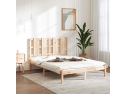Vidaxl Estrutura De Cama Casal 135x190 Cm Madeira Maciça