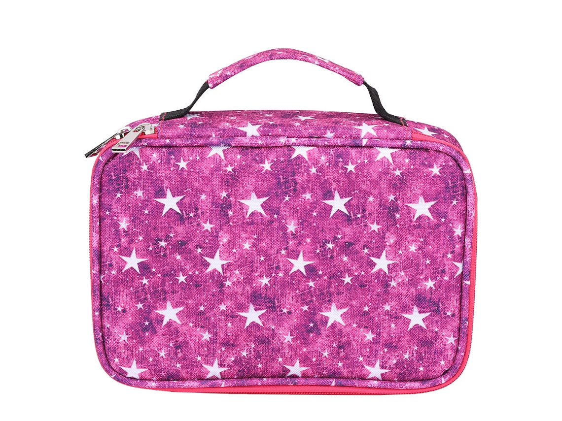 Estuche de Lápices Multicapa 72 Agujeros Capacidad Grande Bolsa Con Cremallera para Artistas Y Estudiantes Rojo