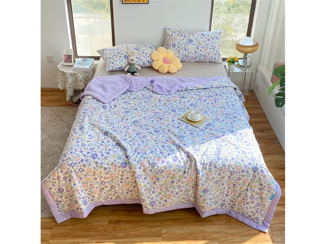 Colcha Acolchoada Fansu 2 5 Tog em Algodão para Cama Ideal Ar Condicionado com Enchimento de Sofá e Estampa Fl