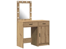 Conjunto de 2 penteadeiras com gaveta Castanho MAISON EXCLUSIVE em madeira trabalhada (50x41x135 cm)