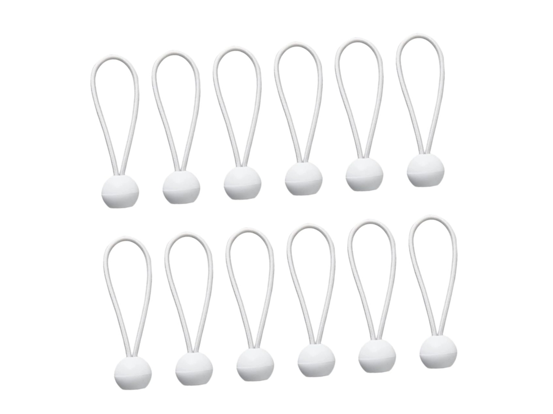 Pacote Com 50 Cordas Elásticas Brancas Com Bolas, Tiras Elásticas De 20 Cm.