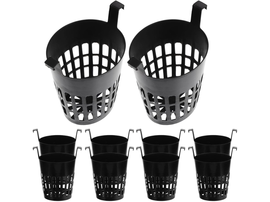 Kit de 10 Vasos Suspensos Pretos, Feitos de Pp Leve com Ganchos, Suportes Respiráveis para Orquídeas e Suculentas no CHABERLU