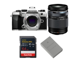 Om 5 Mark Ii Prateado + 14 150mm F/4 5.6 Ii + 1 Sandisk 64gb Extreme Pro Uhs ii Sdxc + Om System Bls 50 + Ebook Pricedirect OM SYSTEM