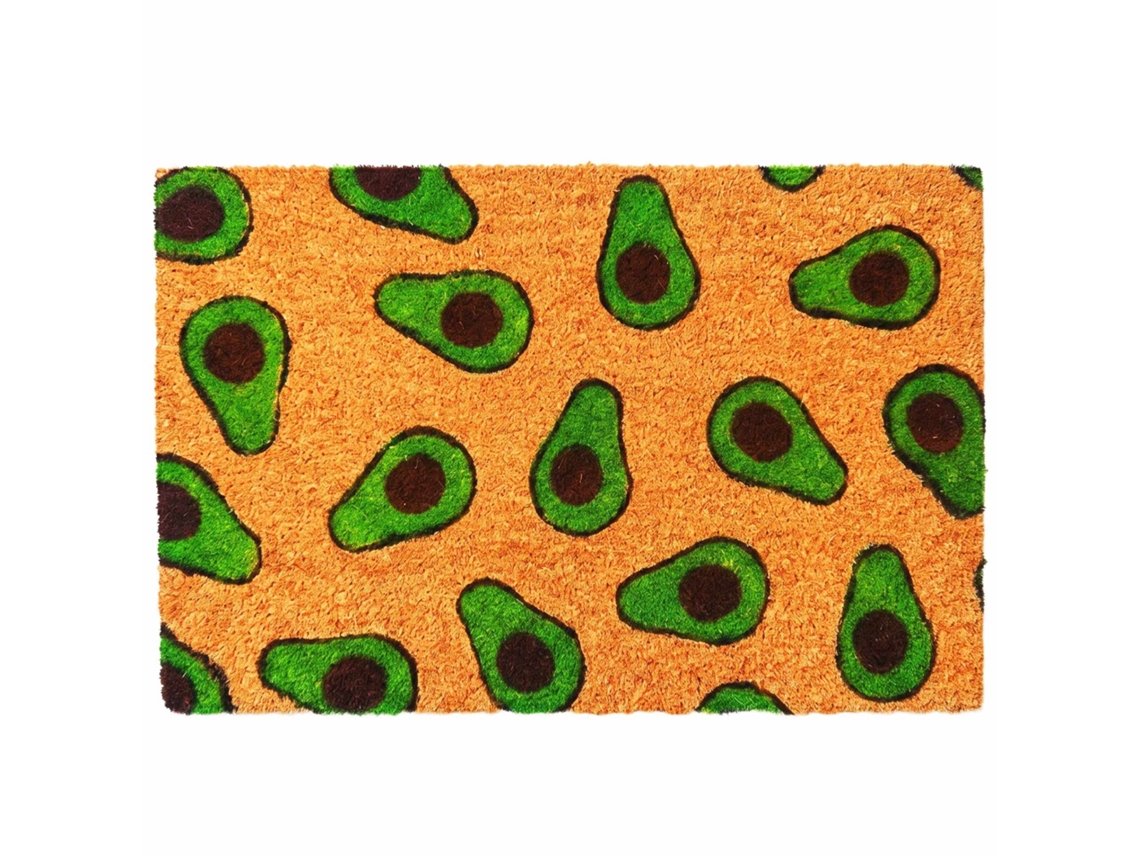 Tapete De Coco Com Estampa E Base Antiderrapante 60x40 Cm