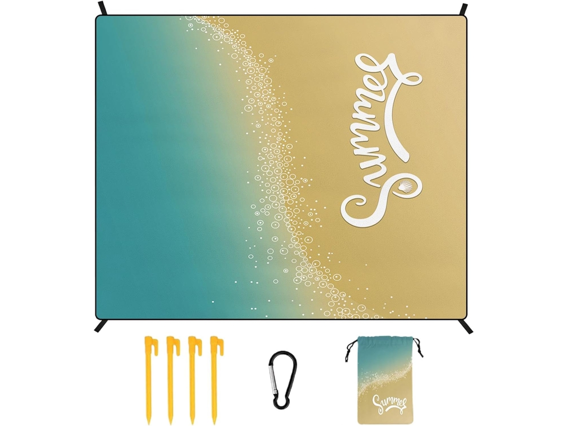 Manta De Praia Resistente À Areia, 180 Cm X 220 Cm, Leve E Repelente À Água.