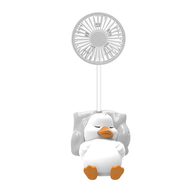 Mini Ventilador Mesa Pato Dormindo, Usb, Três Velocidades, MDUG (branco)
