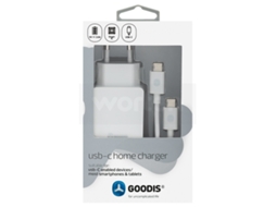 Kit Carregador + cabo USB-C GOODIS GHC2889WH Branco
