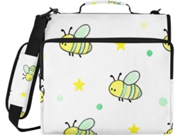 Pasta Com Zíper De 3 Argolas, 8cm, Alça E Vários Bolsos, Organizador De Documentos Estudantes Do Ensino Fundamental