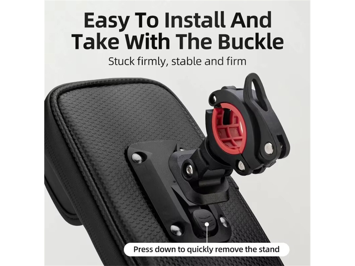 Bolsa Para Bicicleta Preta Com Suporte Para Celular Com Tela Sensível Ao Toque De 6,2 Polegadas Ajustável Em 360° E À Prova D'água