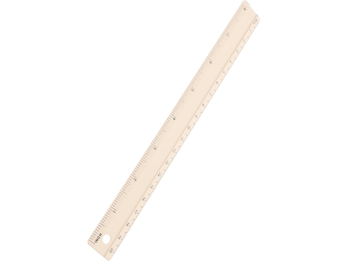Régua Liga de Alumínio Bege 20cm Com Design Moderno E Escala Transparente, Fácil de Transportar Para Desenho E Medição