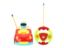 Primerox brinquedo Carro Controle Remoto 2ch Elétrico com Luz Som Boneco Vermelho