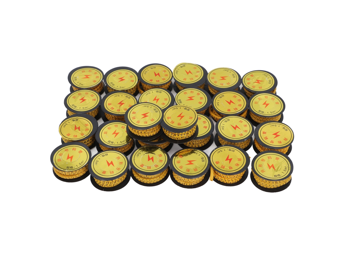 26pcs Conjunto De Marcadores De Cabo Tubo Ec Letras Números Pvc A-z Codificado 1.5m²