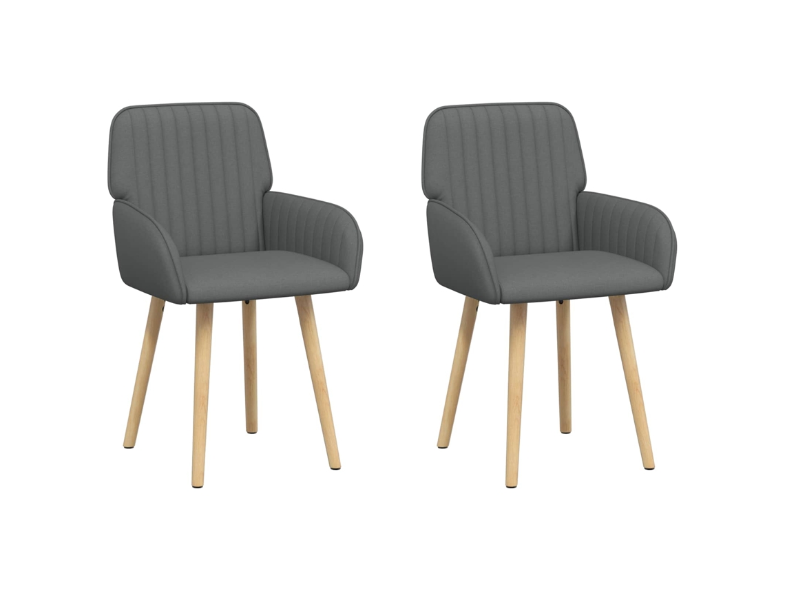 Conjunto 2 Cadeiras De Jantar Vidaxl Cinzento Escuro Tecido (56,5 X 50 X 87,5 Cm)